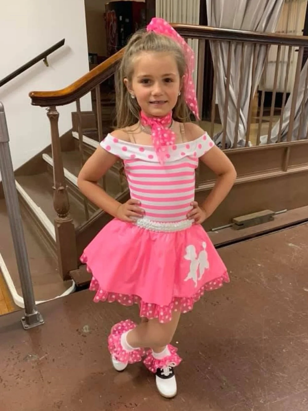 Pink 50s Dance Costume with Poodle Skirt
